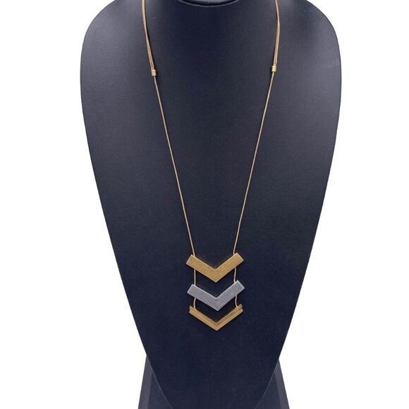 Madewell Floating Arrow Chevron Chain Necklace Adjustable Casual Work Evening - Picture 1 of 4